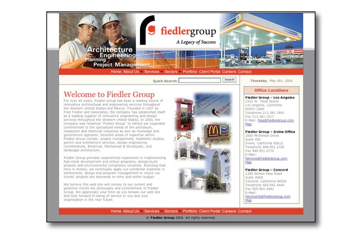 Fiedlergroup Website Design Home Page